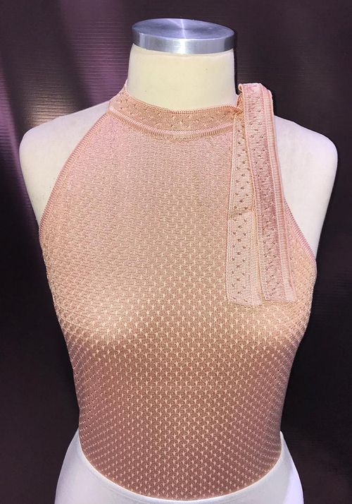 Regata Tricot Raglan Furos Gola Laço