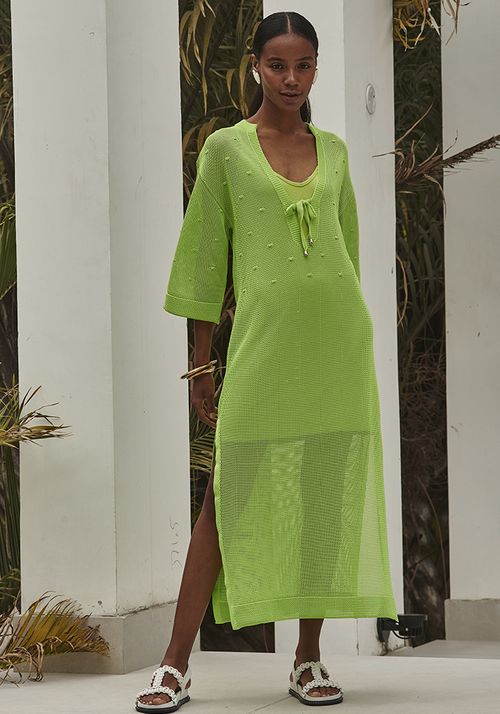 Saída de Praia Tricot Midy  Bolinha Aran