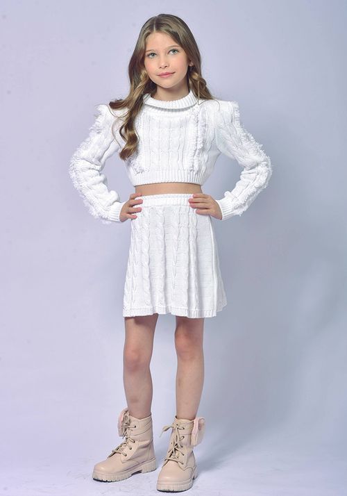 Saia Tricot Kids Trança