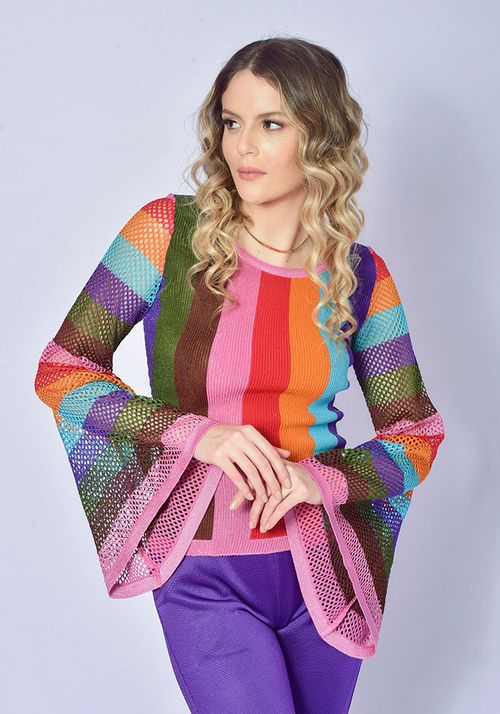Blusa Tricot Decote Costas