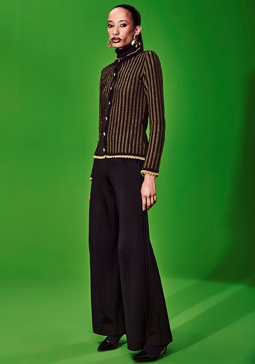 Casaquinho Tricot Listras Crochê Shine