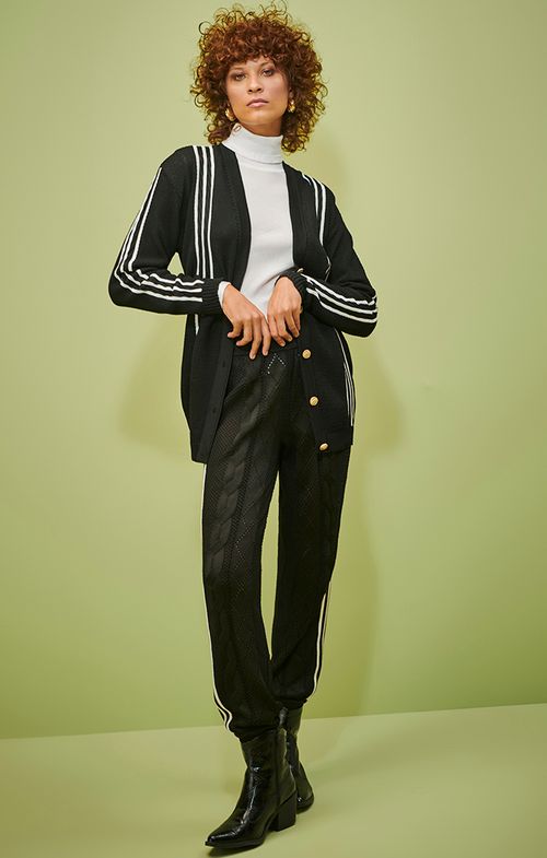 Calça Tricot Bomber Faixa Sport