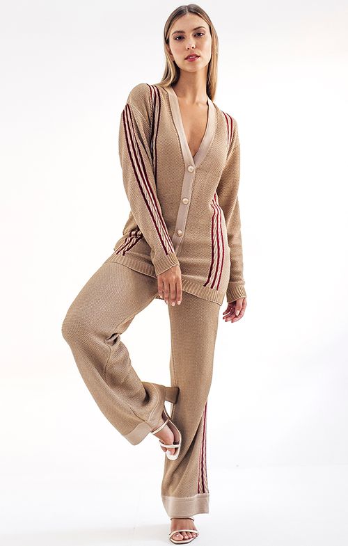 Calça Tricot Listras Sport Fio Flutuado