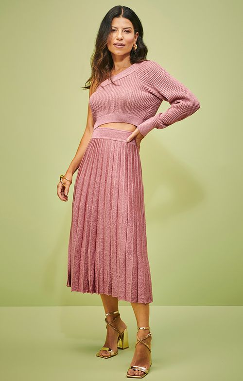 Cropped Tricot Basic Canelado Assimétrico