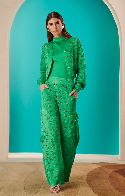 Casaquinho Tricot Mandala Punho Canelado