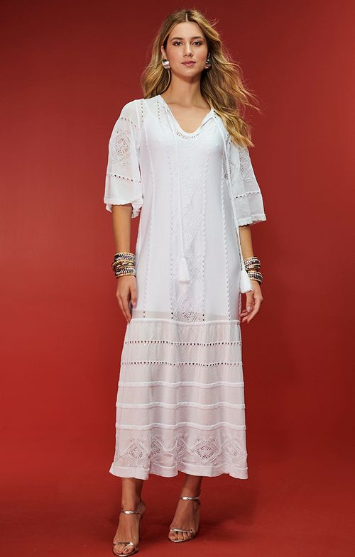 Vestido Tricot Midy Tassel Paisley