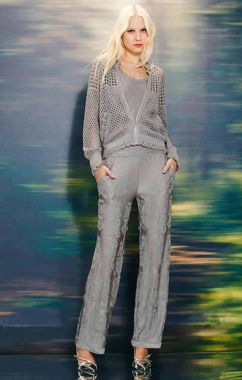 Calça Tricot Reta Arabesco