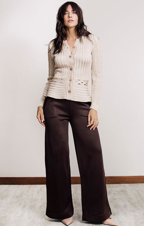 Casaco Tricot Tranças Peplum