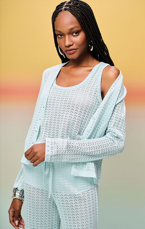 Casaquinho Tricot Basic Mini Furos