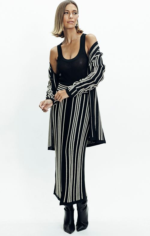 Saia Tricot Midy Dual Color Fenda