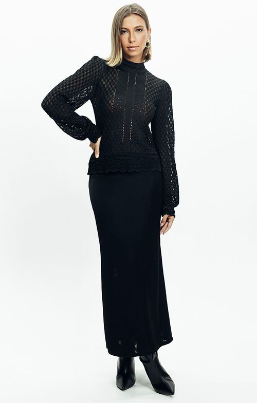 Bata Tricot Rendada Pontinhos