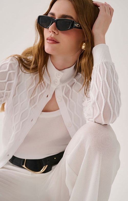 Jaqueta Tricot Bomber Botões Matelassê