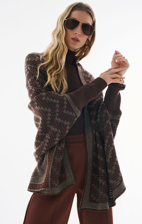 Pelerine Tricot Zig Fio Londres
