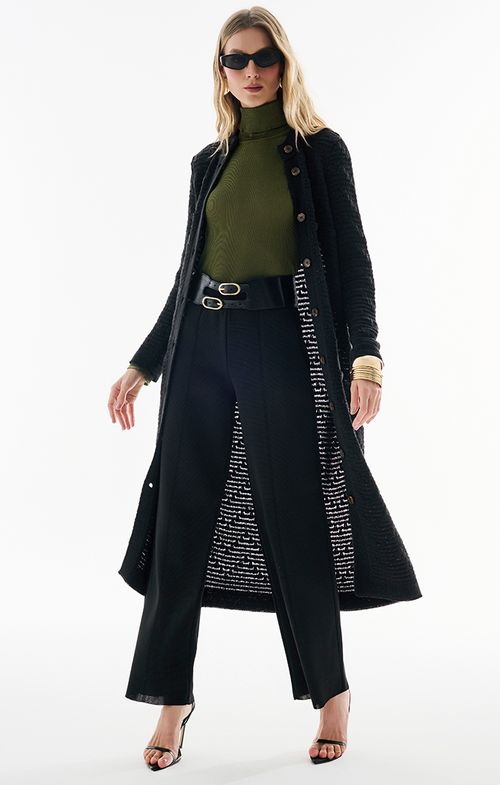 Calça Tricot Reta Bandage