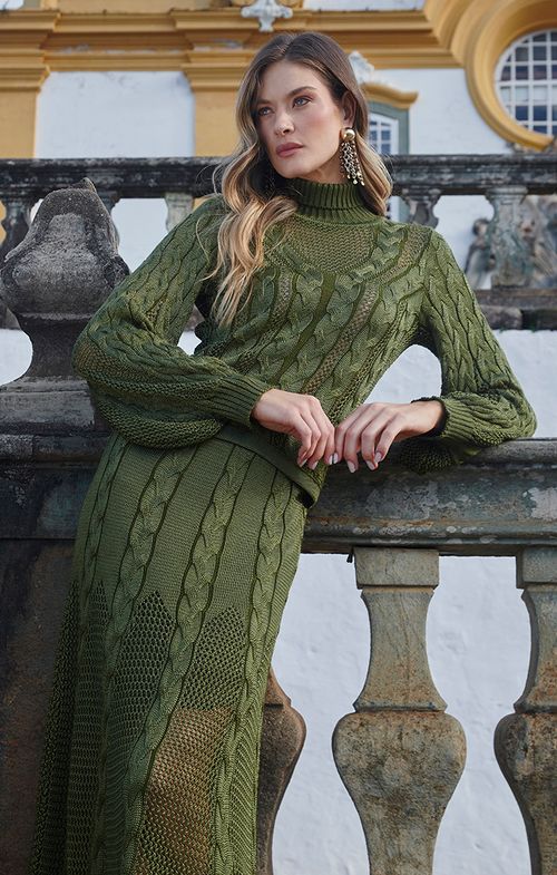 Blusa Tricot Tela Tranças