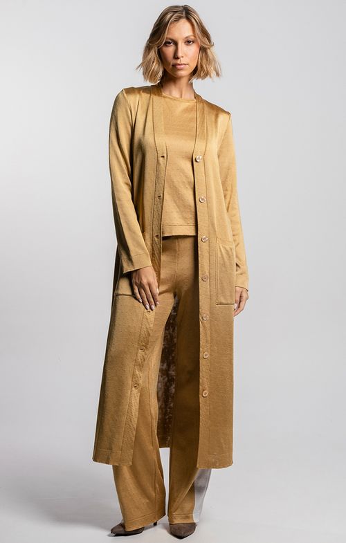 Max Casaco Tricot Basic Bolsos Botões