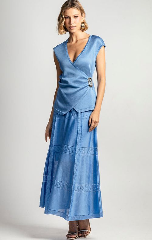 Saia Tricot Midy Basic Renda