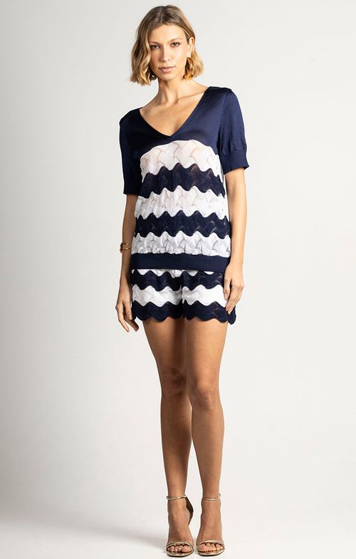 Short Tricot Renda Ondas