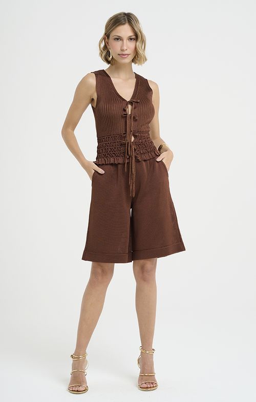 Colete Tricot Drapeado Relevo