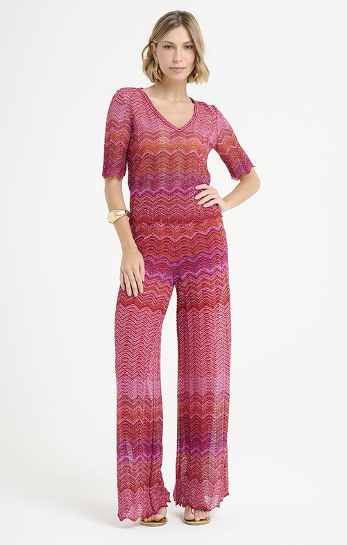 Blusa Tricot Decote V Color