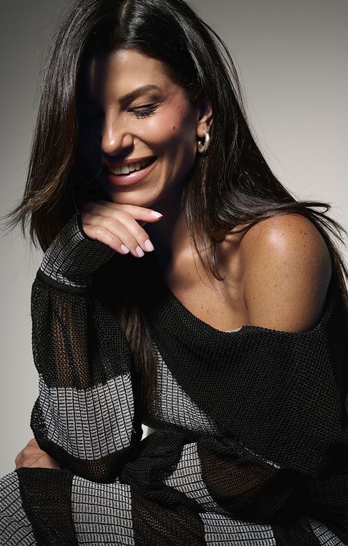 Blusa Tricot Assimétrica Faixa Shine