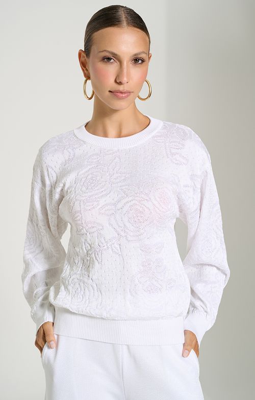 Blusa Tricot Rosas