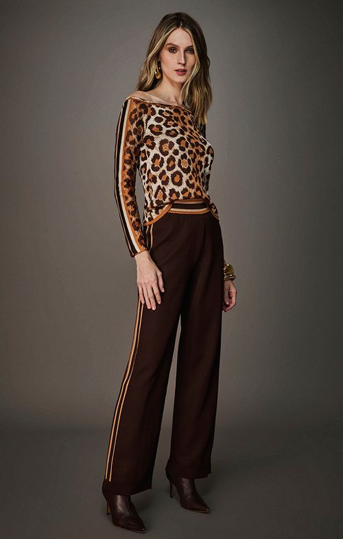 Calça Tricot Basic Faixa Lateral