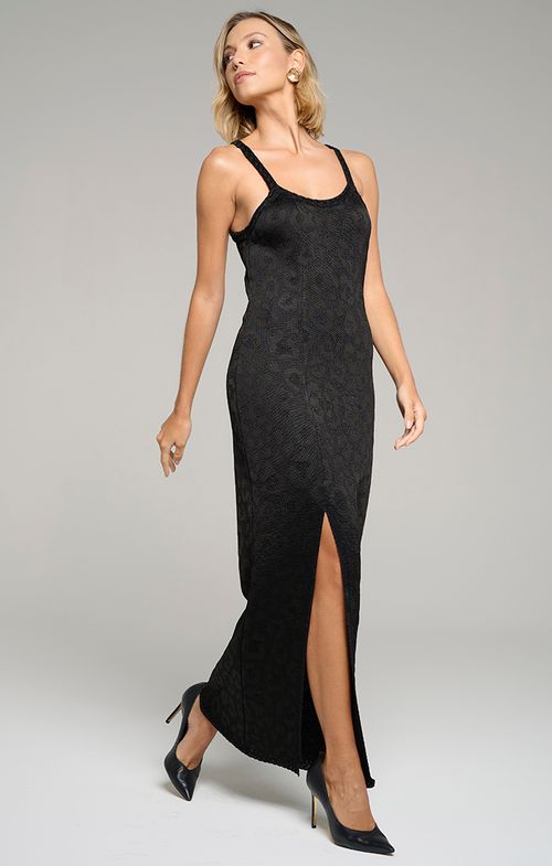 Vestido Tricot Max Midy Ounce Plain Shine